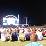 Crowd facing the stage